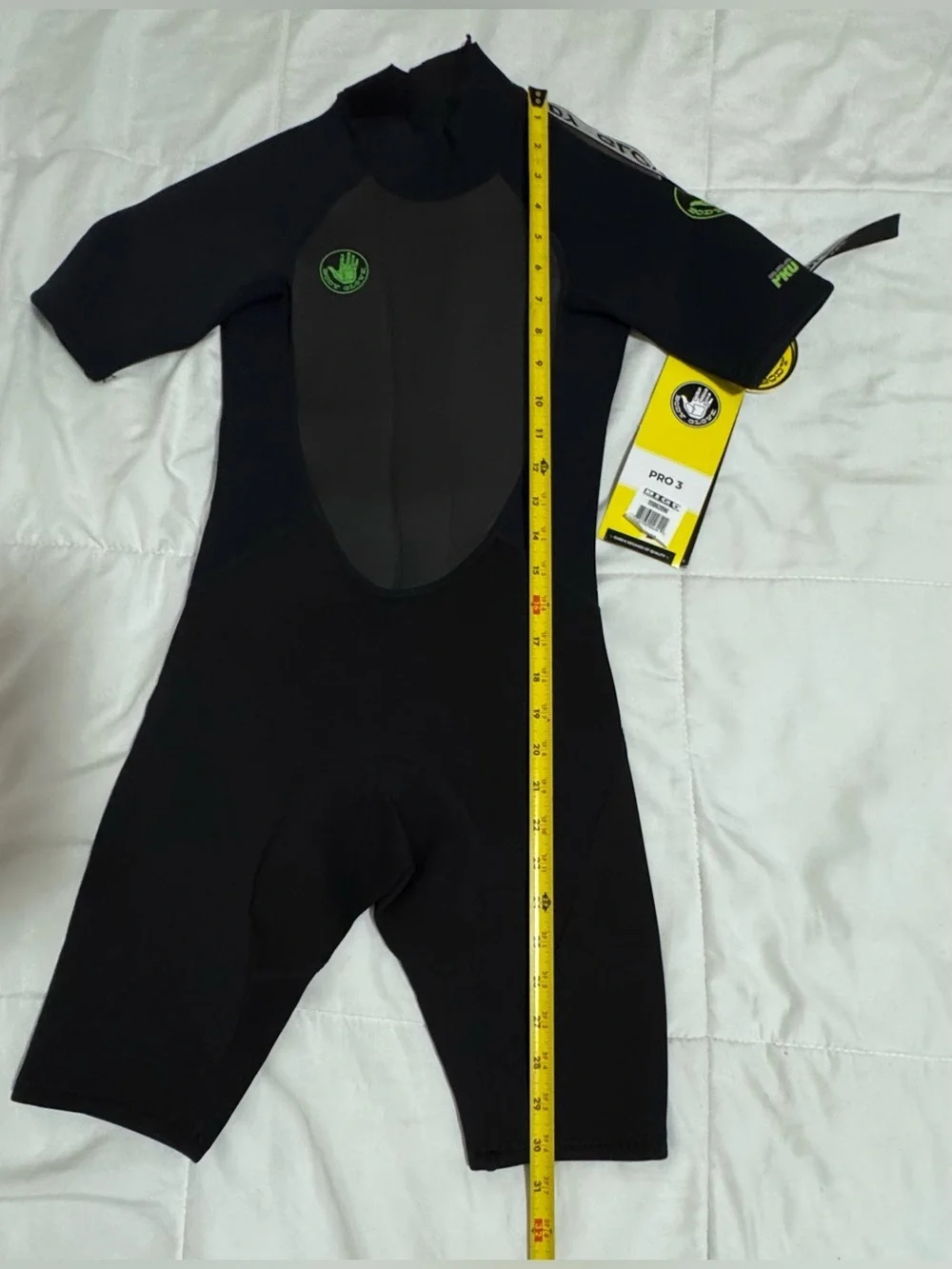 Body Glove Pro3 Kids Black Shorty Wetsuit with Green Logo